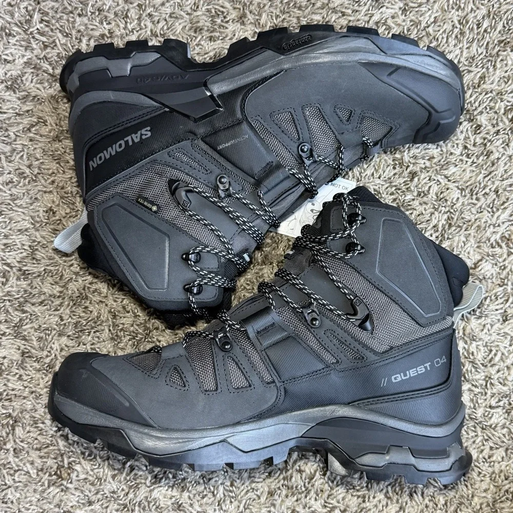 Salomon Quest 4 GTX Gore-Tex Hiking Boots Mens 10 Gray Waterproof Tactical NEW - Picture 7 of 11